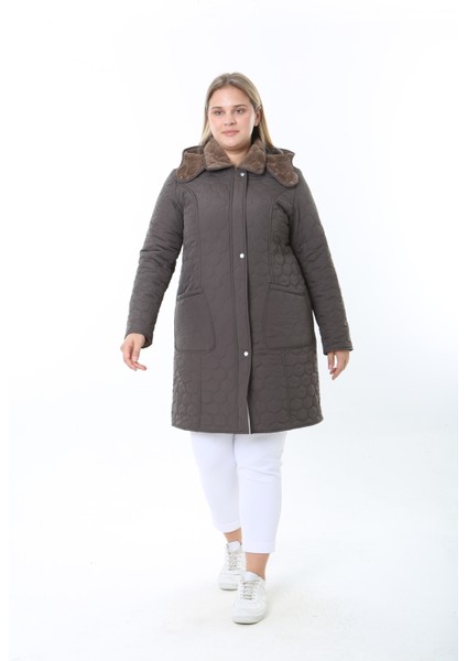 Ithal Yumuşak Kürklü Mont, Büyük Beden , Tavşan Tüylü Kaban, Su Itici Mont,kapitone Mont,diz Üstü