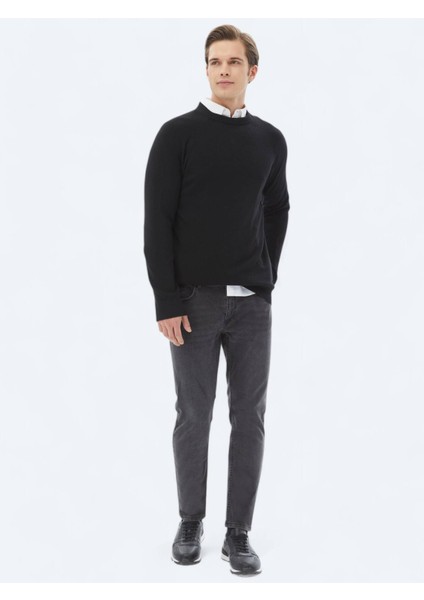 Koyu Gri Super Slm Fit Denim Pamuk Karışımlı Pantolon