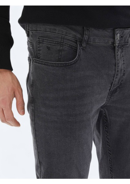 Koyu Gri Super Slm Fit Denim Pamuk Karışımlı Pantolon