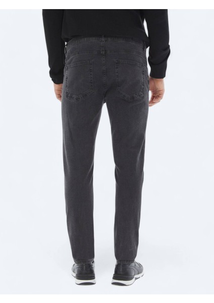 Koyu Gri Super Slm Fit Denim Pamuk Karışımlı Pantolon