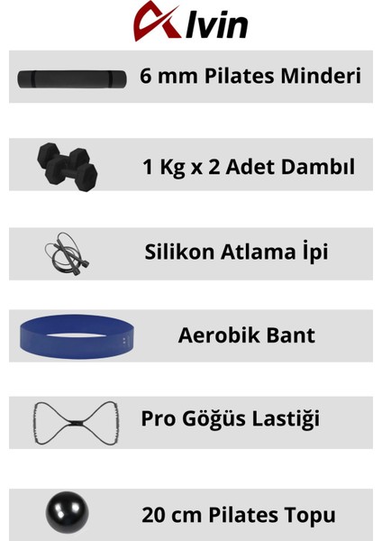 Tüm Vücut Fitnessı Için Ideal Pilates Seti - Mindere, Dambıla ve Daha Fazlasına Sahip! fiyatları