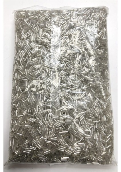 Gümüş Renk Boru Boncuk 100 Gram