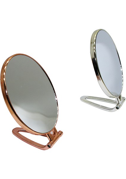 Oval Gold - Gümüş Pls.çerçeve Makyaj Aynası Çift Yönlü (4989)