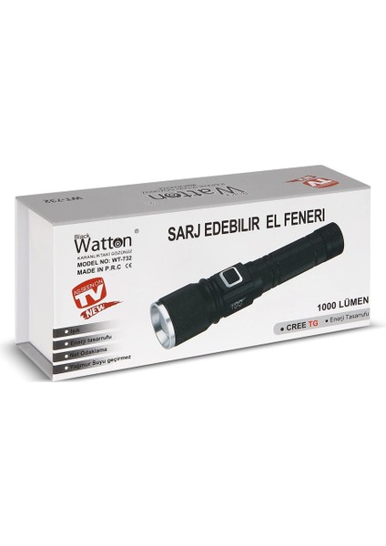 Cree Tg LED 1000 Lümen Göstergeli Fonksiyonel El Feneri WT-732 - Lisinya fiyatları