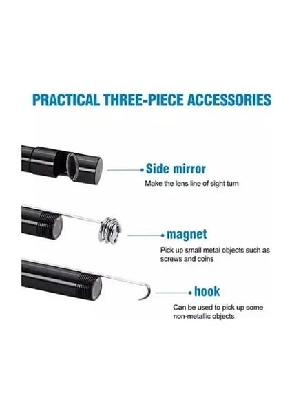 Vtn-02 Endoskop Yılan Video Kamera Led’li 2 Metre 7 mm Sert Kablo Su Geçirmez - Lisinya fırsatları