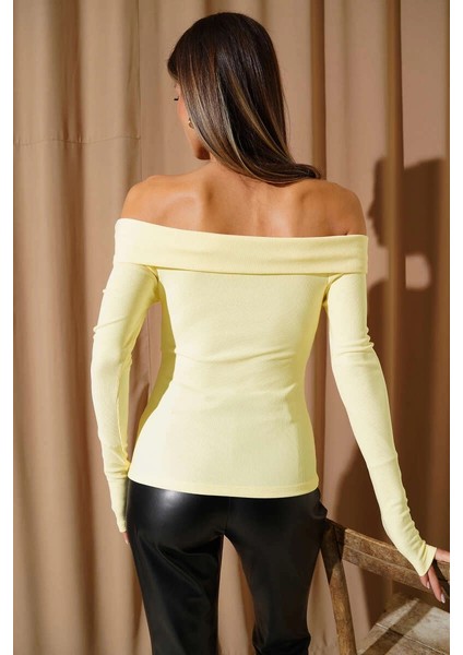 Madonna Çapraz Yaka Bluz Sarı T4331 modelleri