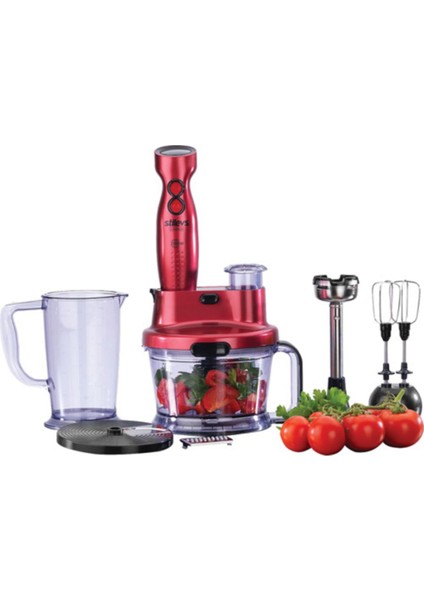 2000W Limitless El Blender Seti, Şık ve Güçlü Tasarım, Kırmızı Renk Seçeneği