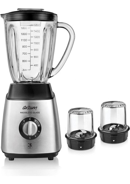 600W Paslanmaz Çelik Sürahi Blender, 1000 Ml, Gri
