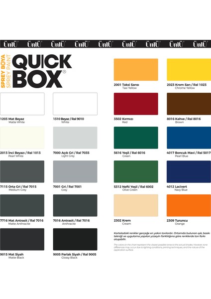 Quickbox Sprey Boya - Düz Renkler 400 ml fiyatları