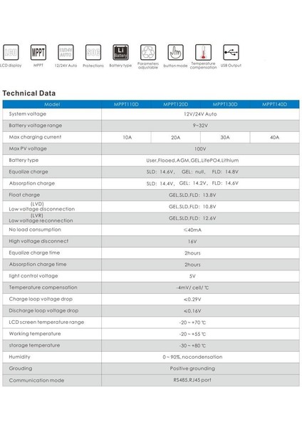 Lexron 40 Amper Mppt Solar Şarj Regülatörü Dijital