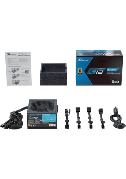 G12 Gm 80 Plus + Gold Güç Kaynağı, Modüler - 650 Watt - 120MM Fanlı - Siyah fırsatları