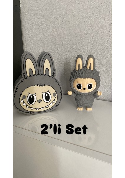 Labubu Masaüstü Kalemlik & Labubu Oyuncak 2'li Set