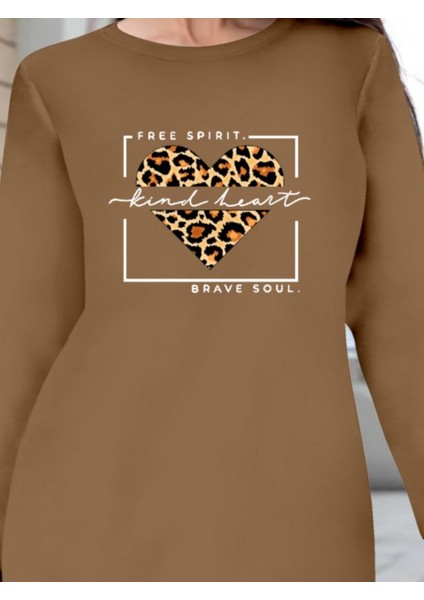 Kadın Uzun Kollu Bisiklet Yaka Desenli Viskon Iki Iplik Bluz