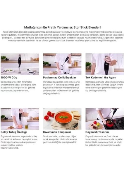 Çok Renkli Stor Stick Blender, Pratik ve Şık Mutfak Aleti fiyatları