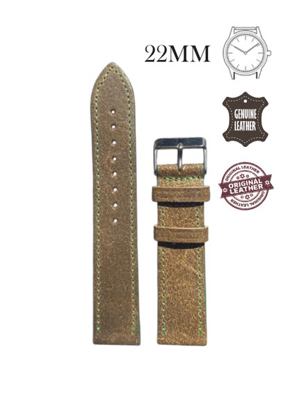 22MM Hakiki Deri Saat Kordonu – Premium Deri Koleksiyonu