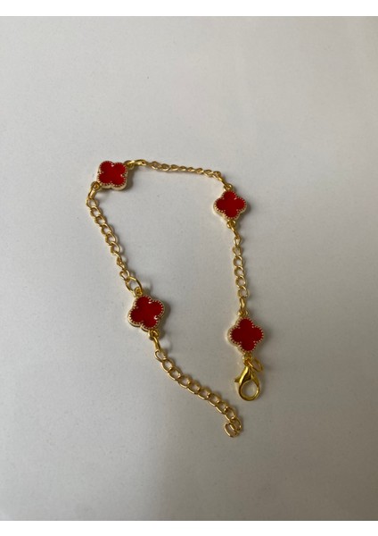 Kararmaz Çelik Kırmızı Yonca Gold Bileklik fiyatları