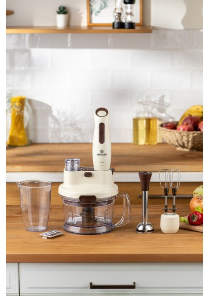 Krem Renkli Çok Fonksiyonlu Mutfak Robotu, Nostaljik Tasarım, 2837H modelleri