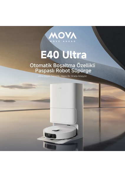E40ULTRA Robot Süpürge 19.000 Pa Emiş Gücü