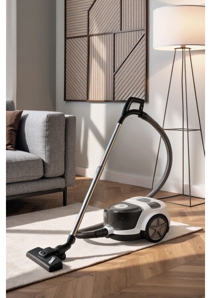 Yatay Süpürge 1252H Siyah Beyaz, Güçlü ve Hafif Temizlik Aracı