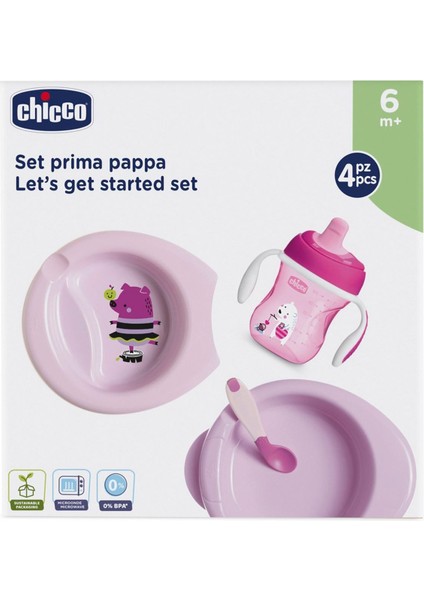 Chicco 4 Parça Beslenme Seti +6 Ay - Kız indirimleri