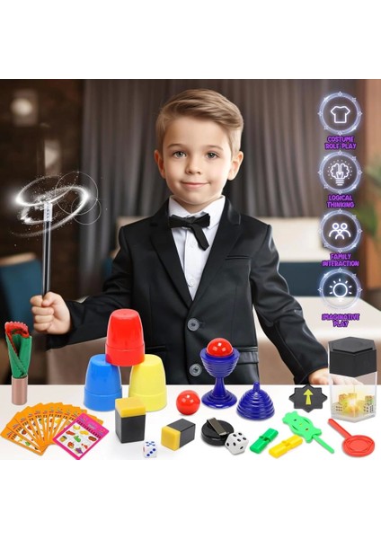Bfs Sihirbazlık Seti - Illüzyon Oyunları Full Set -Kupa-Çoğalan Zar-Baston-Tobala-Çiçek-5
