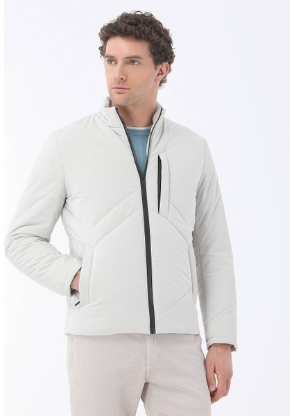 Taş Regular Fit Dik Yaka Casual Dokuma Mont