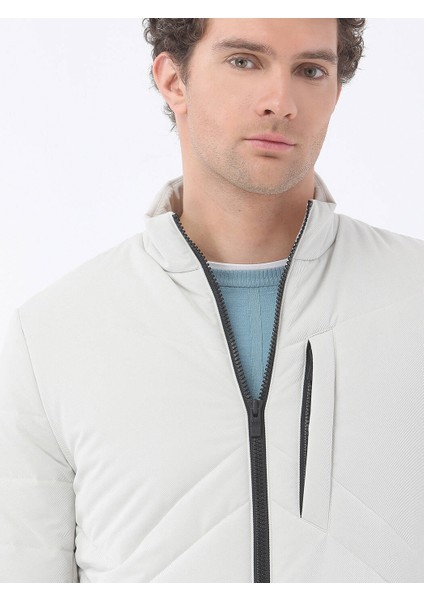 Taş Regular Fit Dik Yaka Casual Dokuma Mont