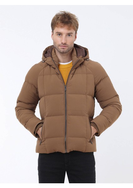 Tarçın Regular Fit Kapüşonlu Casual Dokuma Mont