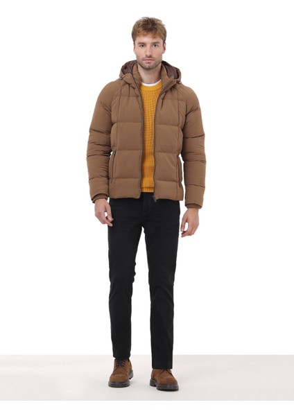 Tarçın Regular Fit Kapüşonlu Casual Dokuma Mont