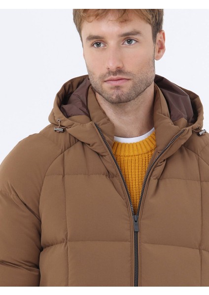 Tarçın Regular Fit Kapüşonlu Casual Dokuma Mont