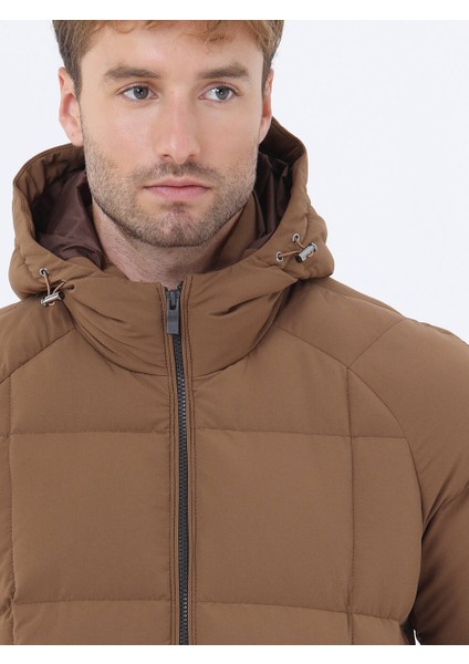 Tarçın Regular Fit Kapüşonlu Casual Dokuma Mont