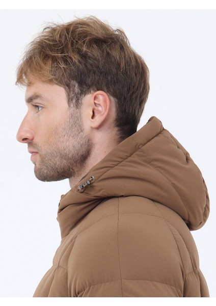Tarçın Regular Fit Kapüşonlu Casual Dokuma Mont