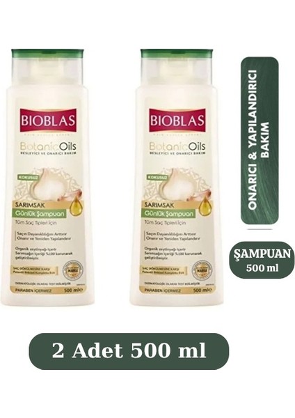 Botanic Oils Sarımsak Şampuan 500 Ml- 2 Adet