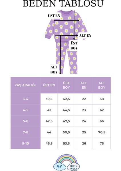 Kız Çocuk Desenli Ikili Takım (Sweatshirt + Tayt) 2-8 Yaş 12071 fiyatları