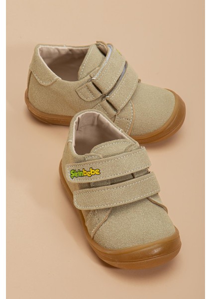 Şirinbebe Ortopedik Erkek Ilkadım Bebek Ayakkabı Bej Çift Cırtlı