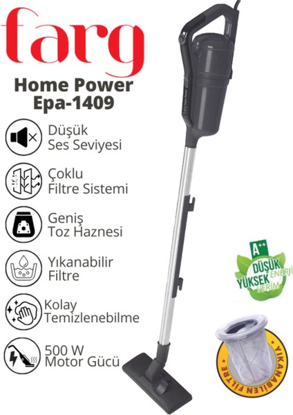 Gri Renkli Yıkanabilir Filtreli Kablolu Dikey Süpürge modelleri