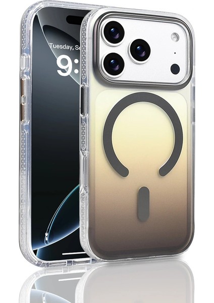 Apple iPhone 17 Pro Kılıf M-Safe Şarj Özellikli Transparan Renk Geçişli Redclick Toros Kapak
