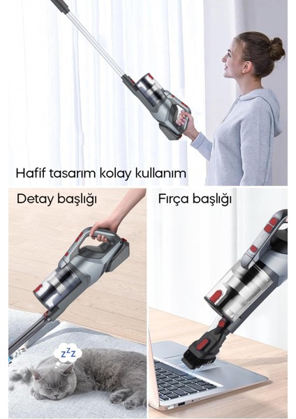 Dik Saplı Şarjlı Süpürge, Güçlü ve Hafif Temizlik Aracı fiyatları