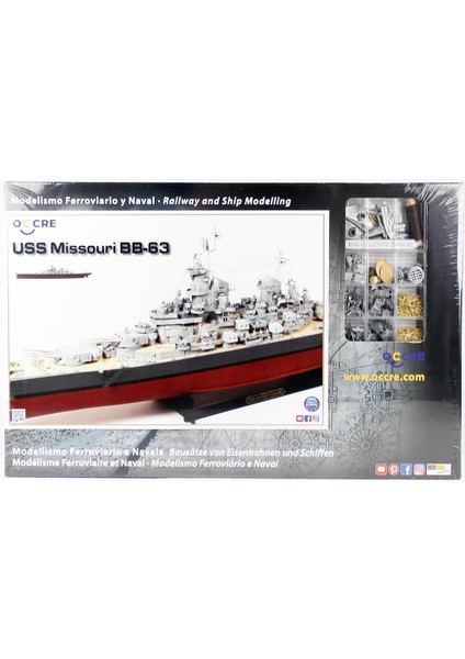 16002 1/200 Ölçek, Uss Missouri Bb-63 Model, 136 Cm. Amerikan Savaş Gemisi Ahşap Model Kiti