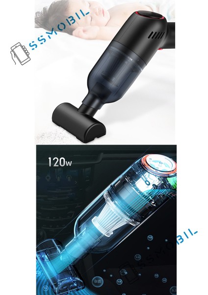 Kompakt Kablosuz El Süpürgesi, 6000PA, 120W, Araç ve Ev Temizliği Için Ideal fırsatları