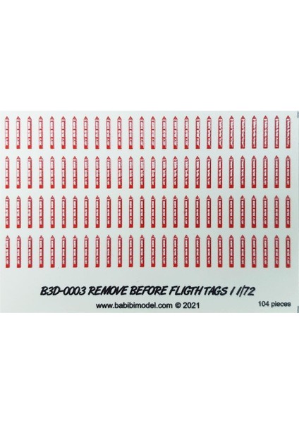 B3D-0001 1/72 Ölçek, Remove Flight Tags, 3 Boyutlu Dekal Çıkartma fırsatları