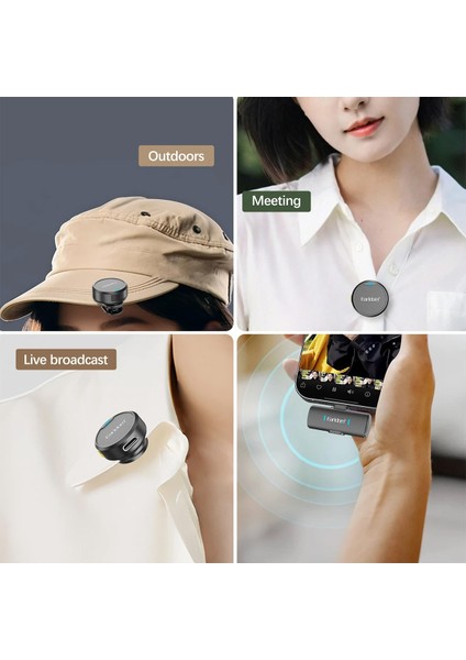 Profesyonel Kablosuz Dijital Yaka Mikrofonu iPhone 15/16/17 Uyumlu 2 Mikrofonlutiktok Youtube Instagram Canlı Yayın