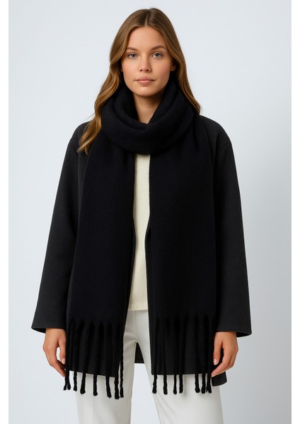Unisex Puffy Düz Renk Şal Atkı