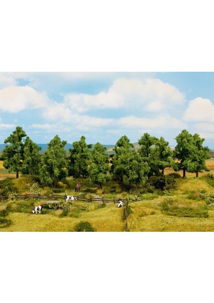 24601 Yapraklı Ağaçlar, 16 Adet, 10-14 Cm. Diorama Malzemesi