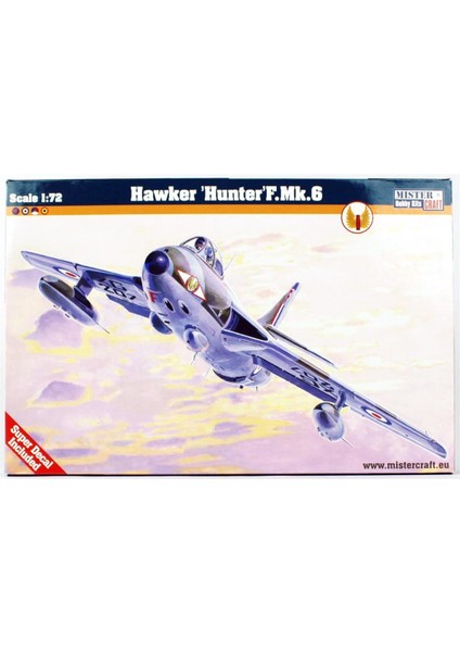 D010 1/72 Ölçek, Hawker Hunter F.mk.6 Savaş Uçağı, Plastik Model Kiti