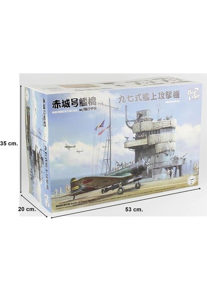 Border BSF-001 1/35 Ölçek, Akagi Uçak Gemisi Köprüsü ve Uçuş Güvertesi ile Nakajima B5N2 Kate Savaş Uçağı, Kombo Plastik Model indirimleri
