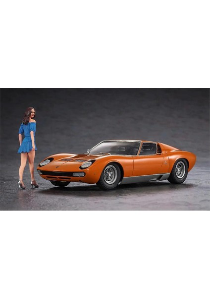 20423 1/24 Ölçek, Lamborghini Miura P400 Sv ve Italyan Kız Figürü,otomobil Plastik Model Kiti fiyatları