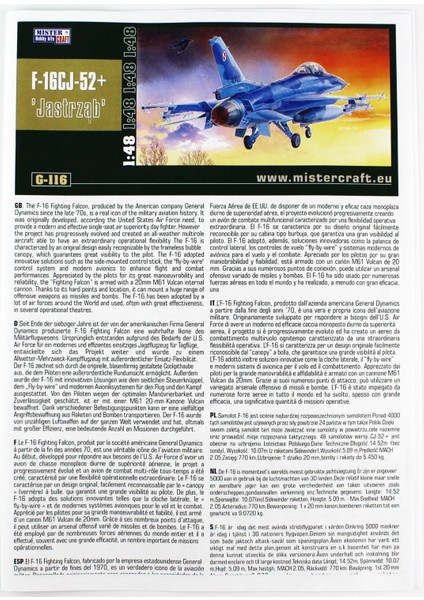 G116 1/48 F-16C Block 52 + Jastrzab (Hawk) Savaş Uçağı Plastik Model Kiti fırsatları