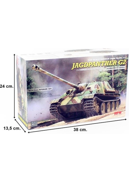 5022 1/35 Ölçek, Jagdpanther G2, Iç Detaylı Imha Tanklı, Plastik Model Kiti indirimleri