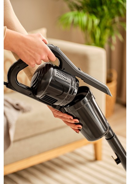 2'in1 Kablolu Toz Torbasız Dikey Süpürge Siyah, Güçlü ve Hafif Temizlik Arkadaşı modelleri